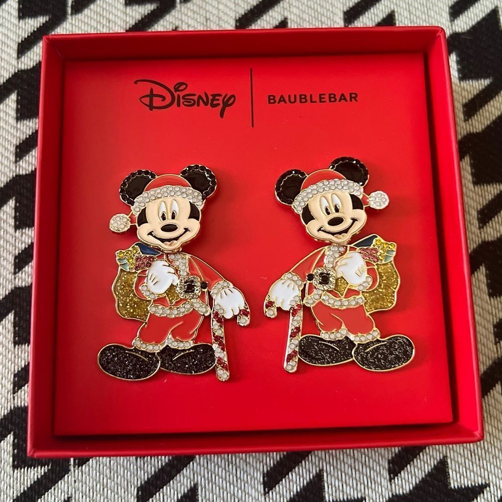 Disney x Baublebar Hanging Mickey Santa Earrings‎
